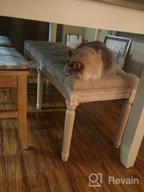 img 1 attached to 🪑 Rustic Beige Upholstered Entryway Bench with Carved Pattern, Kmax Ottoman Bench, featuring Rustic White Brushed Rubber Wood Legs review by Doug Small