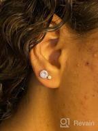 img 1 attached to Sterling Silver Stud Earrings Set for Women, Men, and Girls - 3 Pairs of Small Flat Disc, Circle, and Triangle Earrings in Silver, Gold, and Rose Gold - Dainty Cartilage Tragus Studs review by Jessica Watts