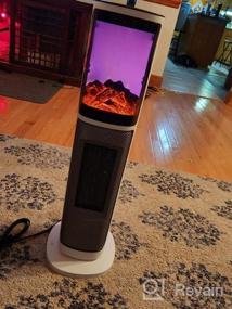 img 7 attached to Indoor Electric Space Heater For Large Room, 3 Modes & Thermostat, 90° Oscillation, 12H Timer, Remote Control With Overheat & Tip-Over Protection And Realistic 3D Flame - Tower Design