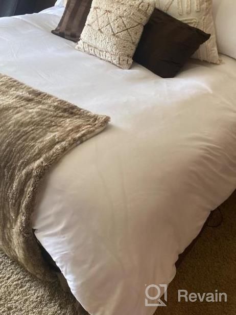 img 1 attached to Modern Style Queen White Duvet Cover Set - 90X90 Soft Bedding With Convenient Zipper And Ties - 3 Pieces For Ultimate Comfort - Ideal For Men And Women review by Punk Espinoza