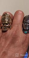 img 1 attached to 💍 Stainless Steel Unisex Indian Chief Tribe Ring with Green Stone by HIJONES review by Ricky Khan