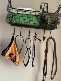 img 5 attached to Farmhouse Style Wall Storage And Organization Solution With Hooks And Basket - Bronze Finish