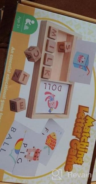 img 1 attached to Montessori Wooden Spelling Games - ABC Alphabet Learning Puzzle Toy With Flash Cards And Matching Letters, Ideal Educational Gift For Preschool Boys And Girls Aged 3-5 Years Old review by Greg Case