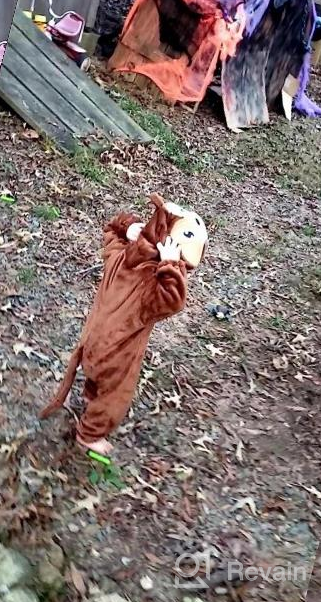 img 1 attached to Toddler Animal Hooded Jumpsuit - MICHLEY Baby Boys Girls Winter Autumn Flannel Romper Costume review by Charles Chambers