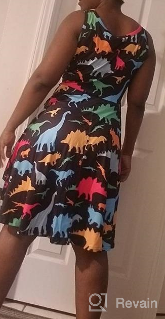 img 1 attached to Fashionable Womens Sleeveless Scoop Neck Sundress: A Must-Have Casual Print A Line Midi Dress! review by Tutan Guliford