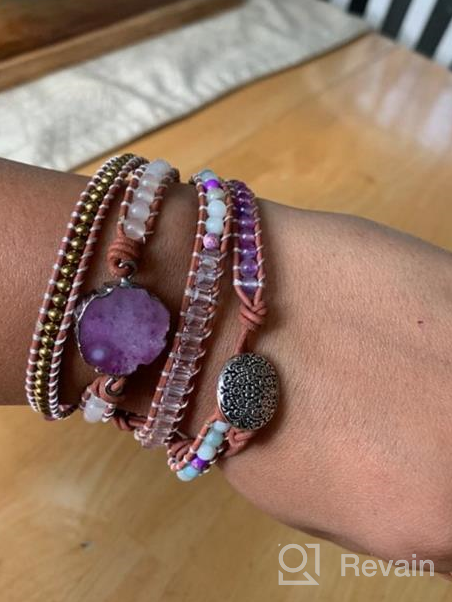 img 1 attached to 📿 YGLINE Boho Handcrafted Natural Stone Wrap Bracelet Collection for Women review by Peter Caw