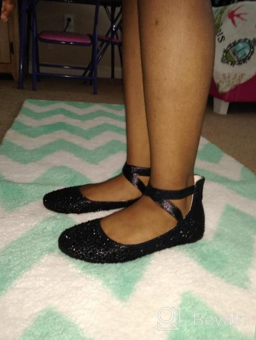 img 1 attached to 🩰 Sparkling Style: Link Larissa 83K Rhinestone Ballerina Girls' Shoes review by Melissa Jones