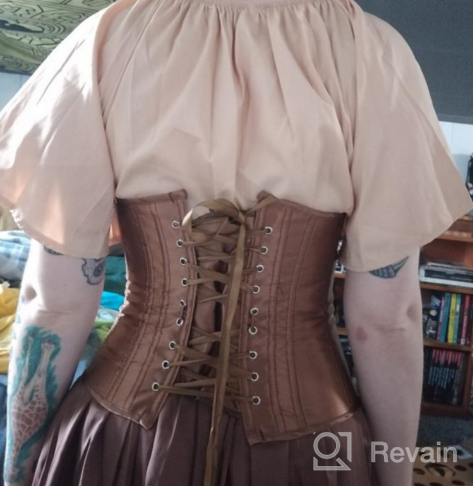 img 1 attached to Classic Corset Waist Cincher Bustier 💃 Top with Lace-Up and Boning by Grebrafan review by Daniel Mettler