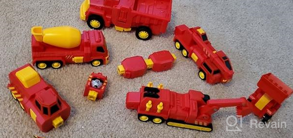 img 1 attached to Transform Robot Car Toys Truck, Assemble Cars Action Figures Set - Pull Back Play Vehicles For Boys, Toddlers, And Kids Ages 3-6 - Construction Toy Set review by Frank Bruton