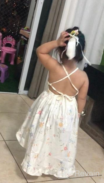 img 1 attached to 👗 Vintage Backless Sundress with Floral Design for Girls' Clothing review by Kayla Watson