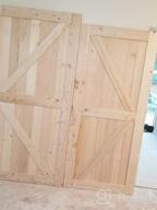 img 1 attached to SmartStandard 28In X 84In Sliding Barn Wood Door Pre-Drilled Ready To Assemble DIY Unfinished Solid Spruce Wood Panelled Slab Interior Single K-Frame (Fit 4FT-5FT Rail) review by Michael Vargas