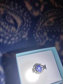 img 6 attached to 💍 RYLOS Женское серебряное кольцо, вдохновленное принцессой Дианой, с камнем 9X7MM, гало из настоящих алмазов и украшение с родным камнем для женщин - доступно в размерах 5, 6, 7, 8, 9, 10.