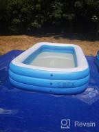 картинка 1 прикреплена к отзыву Full-Sized Inflatable Swimming Pool For Family Fun - Heavy Duty Above Ground Pool For Kids, Adults, And Outdoor Backyard Pool Parties - 118” X 72” X 22” By QPAU от Jayshawn Webb