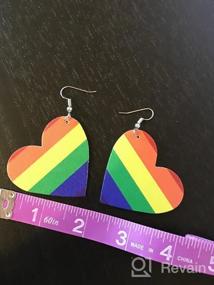 img 4 attached to 🌈 Pride Parade Delight: Rainbow Teardrop Dangle Earrings with Faux Leather Drop - JEP04