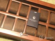 img 1 attached to ROTHWELL 12 Slot Leather Watch Box - Luxury Watch Case Display Organizer, Microsuede Liner, Locking Mens Jewelry Watches Holder, Men'S Storage Boxes Holder Large Glass Top (Tan/Brown) review by Cody Howard