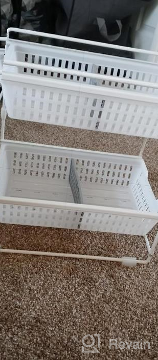 img 1 attached to 🚿 White 2 Tier Under Sink Organizer and Storage with Dividers - Bathroom Counter Shelf and Cabinet Baskets review by Paul Zimmer