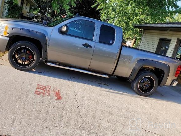 img 1 attached to Paintable Smooth Black Wheel Covers For 07-13 Chevy Silverado 1500 With G-PLUS Fender Flares - Compatible With 69.3" Short Bed Crew Cab (Excludes 07 Classic Models) - Set Of 4 review by Greg Baker