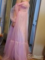 img 1 attached to Off-Shoulder Tulle Ball Gown Prom Dress With Puffy Sleeves - Long A-Line Formal Dress For Women review by Sharon Watson