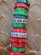 img 1 attached to 100 Yards Of Christmas Grosgrain Ribbons With Double Faced Metallic Glitter - Festive Satin Ribbon Rolls In 10Mm Widths For Gift Wrapping And Holiday Decorations By LIUYAXI review by Gina Estevez