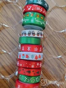 img 8 attached to 100 Yards Of Christmas Grosgrain Ribbons With Double Faced Metallic Glitter - Festive Satin Ribbon Rolls In 10Mm Widths For Gift Wrapping And Holiday Decorations By LIUYAXI