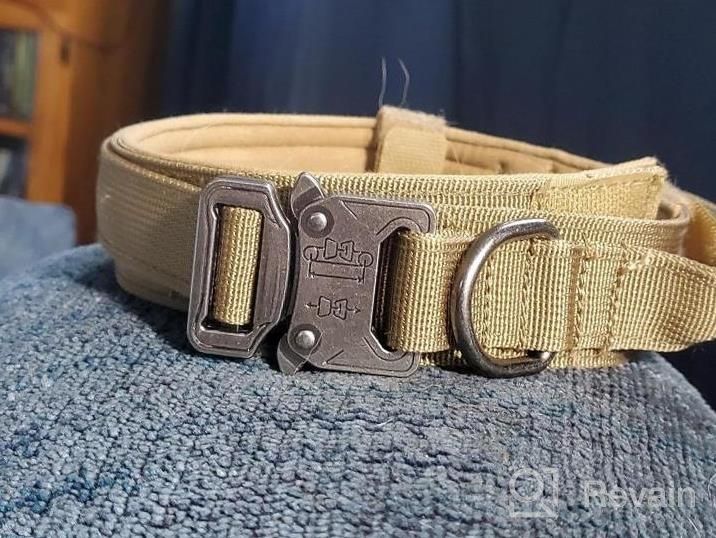 img 1 attached to Gear Up Your Canine Companion With PUPTECK'S Tactical Dog Collar And Leash Set With Double Handle Bungee Leash And Airtags Case review by Jessica Morris