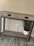 img 1 attached to Modern Oak Wood Console Table With Drawers And Shelf - Ideal For Hallways, Living Rooms And Entryways! review by Ricky Rey