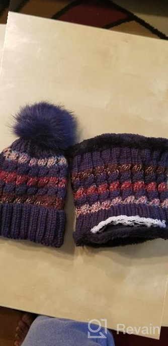 img 1 attached to 🧢 Warm up your Kids this Winter with MAYLISACC's Knitted Hat and Neck Warmer Set for Ages 5-10 review by Brent Mosley