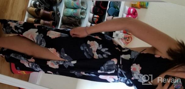 img 1 attached to BerryGo Women'S Sexy Deep V Neck Backless Floral Print Split Maxi Party Dress review by Libby Walker