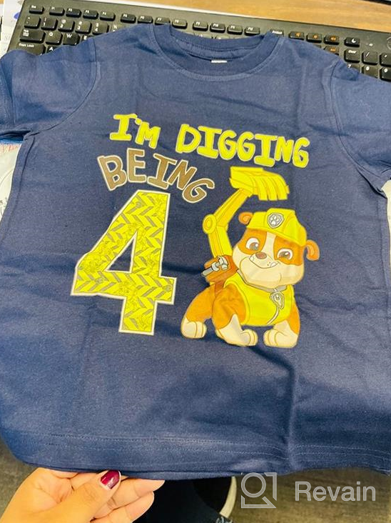 img 1 attached to Rubble Digging 4th Birthday Shirt for Boys - Paw Patrol Theme review by Aries Reed