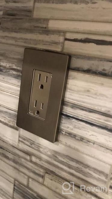 img 1 attached to ENERLITES Elite Series Decorator Receptacle with Screwless Design - Child Safe, Tamper-Resistant Outlet - UL Listed, Residential Grade 15A 125V - Self-Grounding - Silver with Wall Plate review by David Thomley