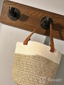img 5 attached to Boho Wall Decor - OrganiHaus 2-Pack Brown Hanging Storage Baskets With Handles For Plants And Organization In Bathroom Or Home - 7X6 Inch Wall Baskets For Stylish And Functional Hanging Storage