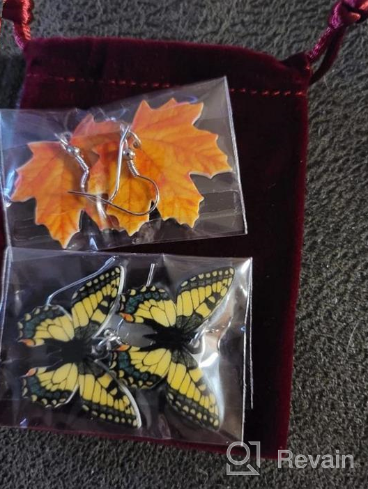 img 1 attached to 🍁 WEVENI Maple Leaf Earrings for Women – Acrylic Dangle Drop Plant Jewelry, Unique Gift Idea for Girls and Ladies review by Jennifer Ford