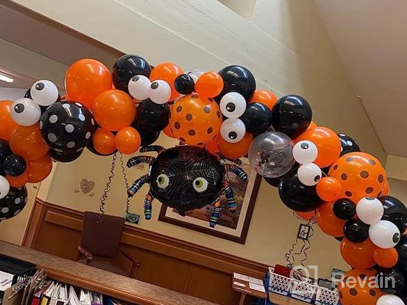 img 1 attached to Halloween Balloon Arch Garland Kit - 119 Pack Black Orange Confetti Balloons With Mylar Spider Balloon For Kids Theme Party Decorations Background Classroom Supplies. review by Austin Cejudo