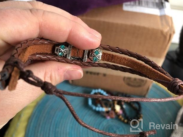 img 1 attached to WUSHIMAOYI Triple Moon Goddess Bracelet: Personalize Your Style with Customizable Braid Leather Jewelry review by Jaime Pulley