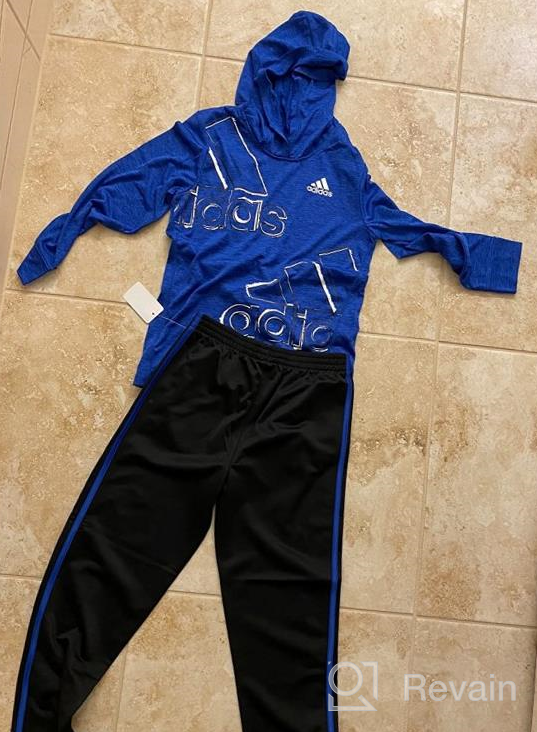 img 1 attached to 👕 adidas Boy's Long Sleeve Melange Hooded Tee and Tapered Pants Set review by Tyler Bonnell