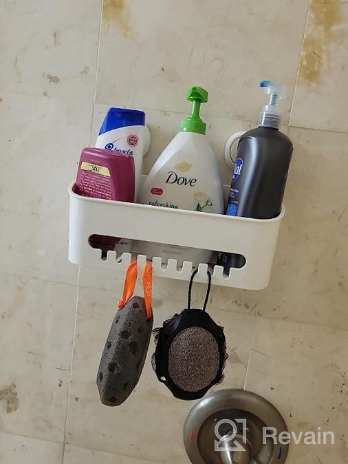 img 1 attached to Organize Your Shower And Kitchen With LEVERLOC Suction Shower Caddy And Paper Towel Holder - Drill-Free Wall Mounted Shower Organizer review by Phil Anderson