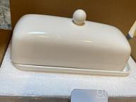 img 1 attached to Nucookery Ceramic Butter Dish With Lid Raised Legs And Non-Slip Strip Design Porcelain Health Dishwasher Safe, Black review by Kristie Jones