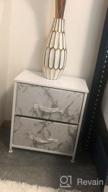 img 1 attached to Sorbus 2-Drawer Nightstand - Bedside End Table With Steel Frame, Wood Top & Marble Print Fabric Bins - Small Dresser Chest For Home, Bedroom Accessories & Office review by Wilbert Luoma