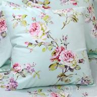 img 1 attached to FADFAY King Size Floral Bedding Set: Premium 100% Cotton With Lavender, Daisy, And Botanical Prints. Elegant White And Green Leaves With Deep Pocket Fitted Sheets. 4-Piece Farmhouse Style Bedding. review by Robert Smithlin