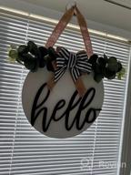 img 1 attached to Hello Sign For Front Door Winter Decor - 12 Inch Round Hanging Door Decoration For Outdoor And Indoor Home, Porch, And Farmhouse - All Seasons Holiday And Housewarming Gift - White review by Crystal Phillips