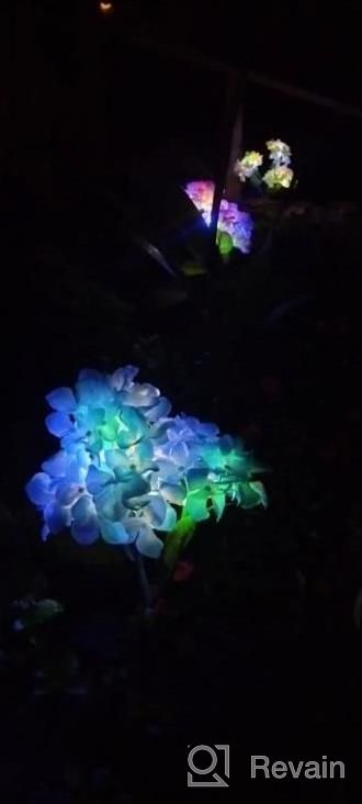 img 1 attached to 3 Pack Solar Garden Lights 2022 Version – Outdoor Colorful Hydrangea Flower Decoration, Two Lighting Modes & Enlarged Solar Panel - TONULAX review by Robert Oner