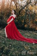 img 1 attached to ZIUMUDY Split Chiffon Maternity Gown with Long Train for Photoshoot Photography - Stylish Maternity Dress for Memorable Photos review by James Lozoya