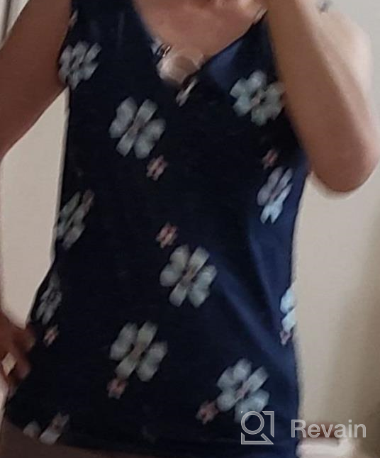 img 1 attached to Floral Print Women'S V Neck Western Tank Top With Ring Hole Sleeveless Design Ideal For Summer review by David Citizen