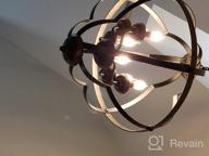 img 1 attached to Rustic Vintage Metal Chandelier: TZOE Orb 6-Light Adjustable Height UL Listed For Foyer, Dining Room, Bedroom & Kitchen review by Brandon Hunter