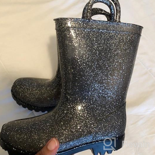 img 1 attached to 👦 ALLENSKY Kids Rain Boots: Easy-on Handles for Little Kids & Toddler Boys and Girls - Waterproof and Durable review by Mensur Long