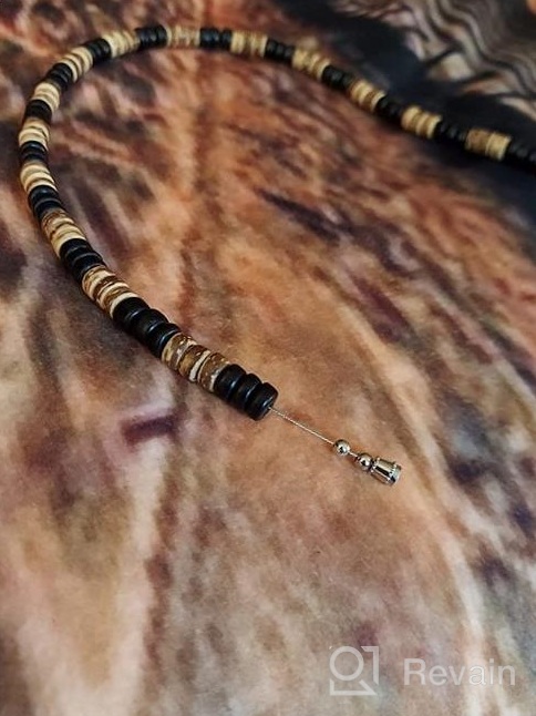 img 1 attached to 🌴 Authentic Native Treasure Wood Coco Bead Surfer Necklace with Sturdy Twist Lock Clasp - 14-22 inch Length review by Darrell Bridges