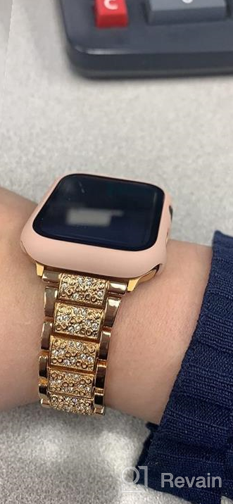 img 1 attached to Sparkling Black Crystal Bracelet Apple Watch Band For Women - Compatible With Apple Watch Series 8, Series 7, SE, Series 6/5/4/3 - 40Mm/41Mm/38Mm review by Vanessa Carstens