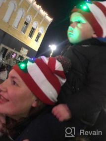img 6 attached to OurWarm LED Light-Up Christmas Hat Xmas Santa Ugly Hat Beanies 10 красочных огней Мигающая кепка для новогодней вечеринки
