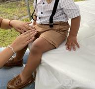 img 1 attached to Gentleman Outfit Toddler Suspender White B Boys' Clothing review by Emanuel Guffey