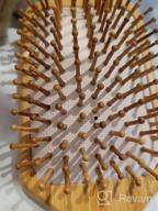 img 1 attached to Eco-Friendly Bamboo Hair Brush With Detangle Tail Comb For Healthy And Silky Hair - Perfect For Men, Women, And Kids review by Curtis Thilges